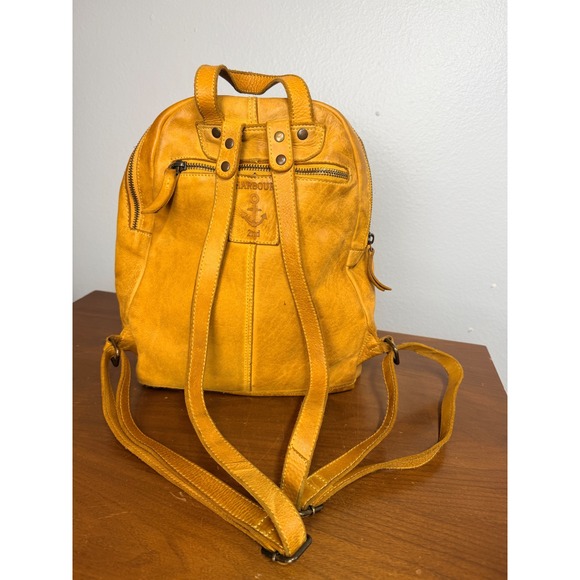 Harbour‎ 2nd Leather Backpack Women\'s Meghan Dome Mustard Yellow Soft! main image 5